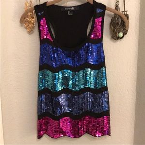 COLORFUL SPARKLE SEQUIN TANK TOP